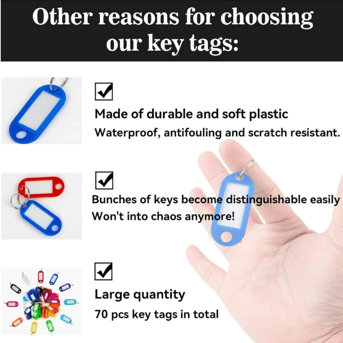 1030 pieces of 10 color multicolor plastic keychain ID tag luggage el number classification card 250418 250418
