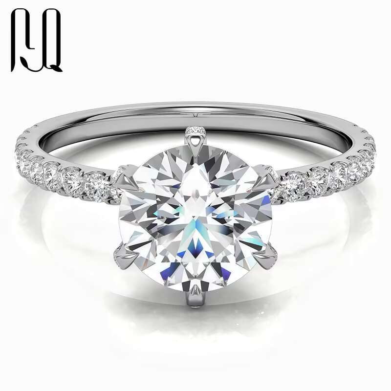 PYQ 5pc Wedding Ring Set 925 Silver Engagement Bands with Crown Moissanite GRA Nickel-Free Luxury Wedding Accessories
