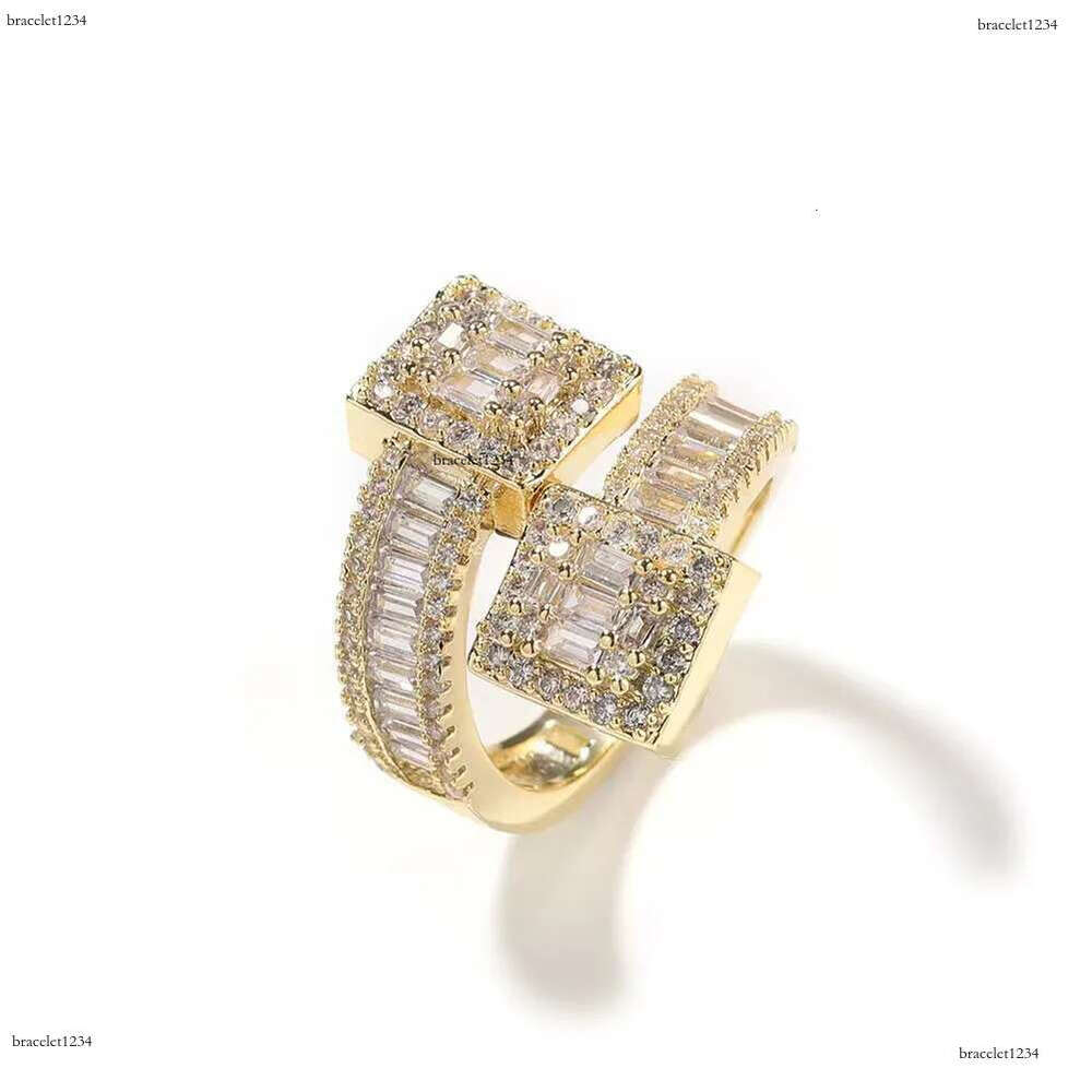Fine Jewelry Iced Out Hip Hop Cuban k Ring Gold Plated Sterg Sier VVS Moissanite Dia