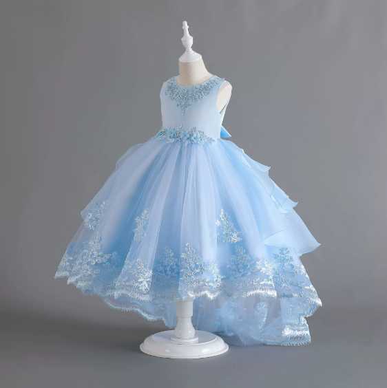 Girl's Dresses Children's wedding dress, trailing wedding dress, princess dress, female flower girl, piano performance dress Q250424