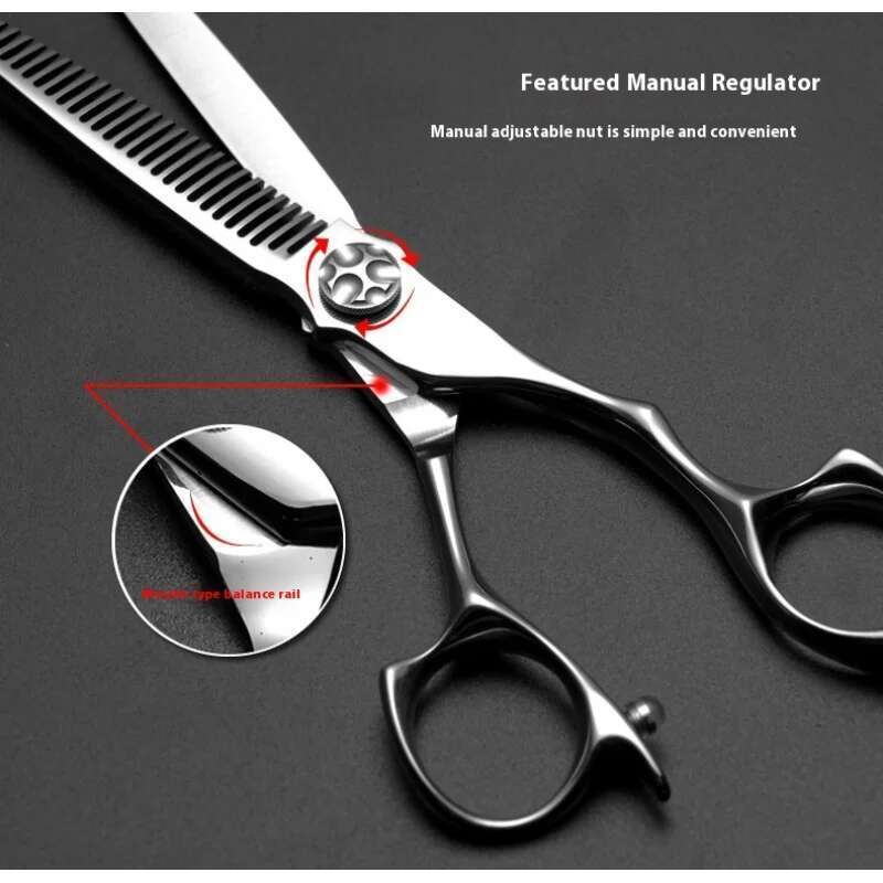 Japan440C 6.0-inch salon hairstylist's professional straight scissors thinning hairdressing scissors