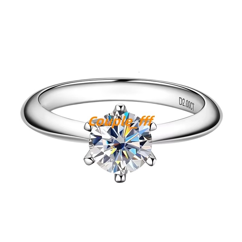 AISMI Classic Style Engagement Ring - Womens Round Cut Silver 925 VVS Moissanite Diamond Wedding Ring (0.5ct 1ct 2ct 3ct)