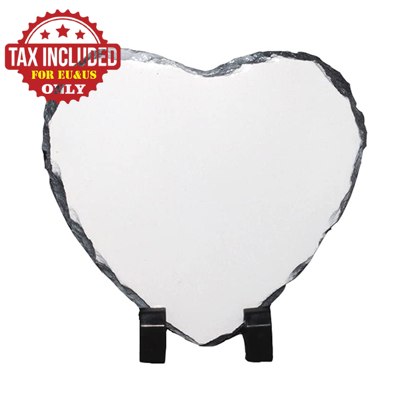 6x6 inch sublimation Blank photo slate rock plaque heart shape Heat Transfer Picture Frame Blanks