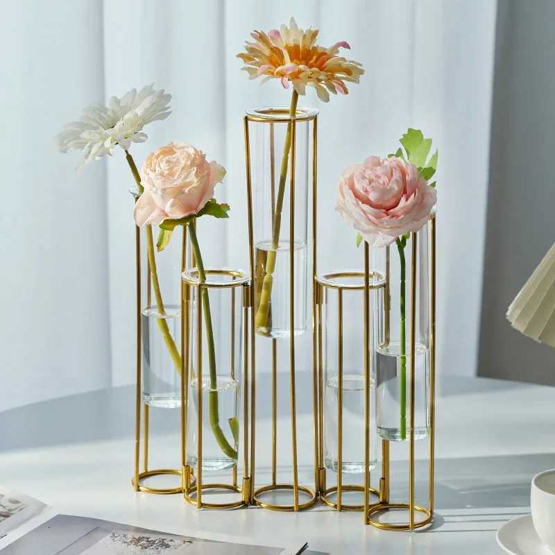 Nordic Vase Transparent Glass Vase Living Room Flower Light Luxury Home Decoration Creative Ornament Flower Rose Flower Grower C251124