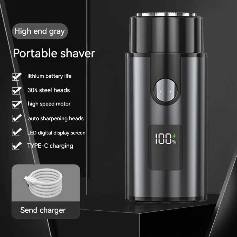 Mini Portable Electric Usb Rechargeable Shaver Mens Razor Portable Waterproof Razor Pocket Size Wet and Dry Mens Razor Trimmer L251124