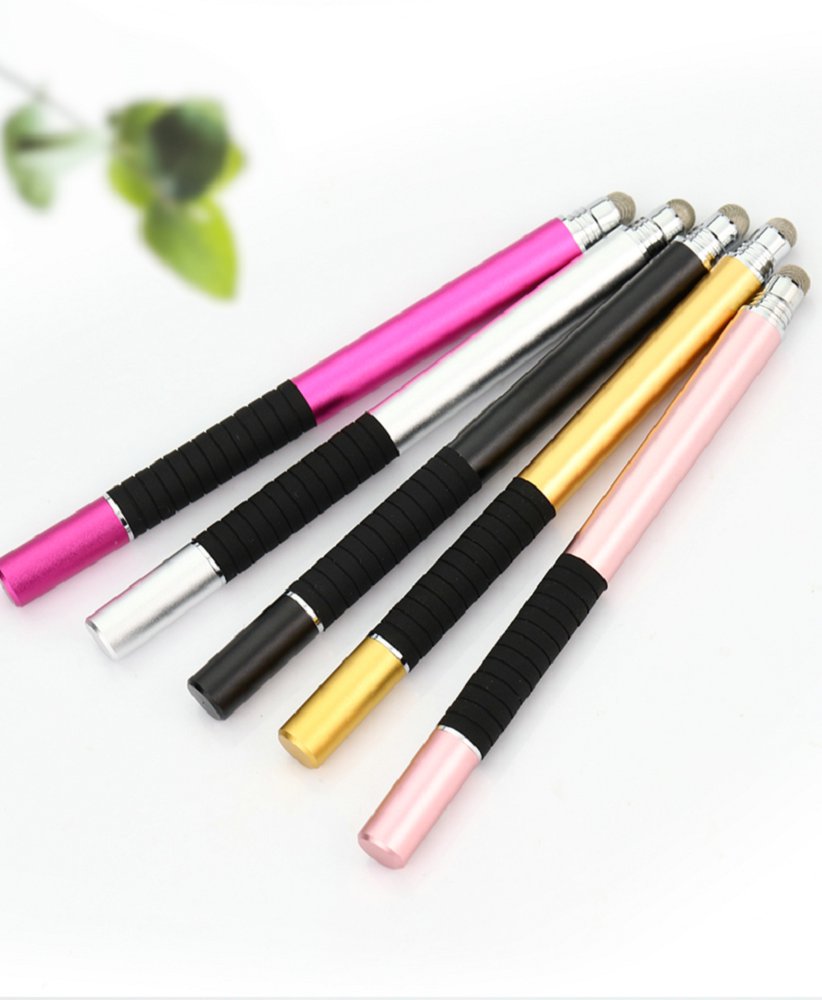 2 in 1 Customized logo Tablet Disc Metal Capacitive Stylus Pencil for Laptop Factory Price Touch Screen Pen Metal Stylus Tip Pen
