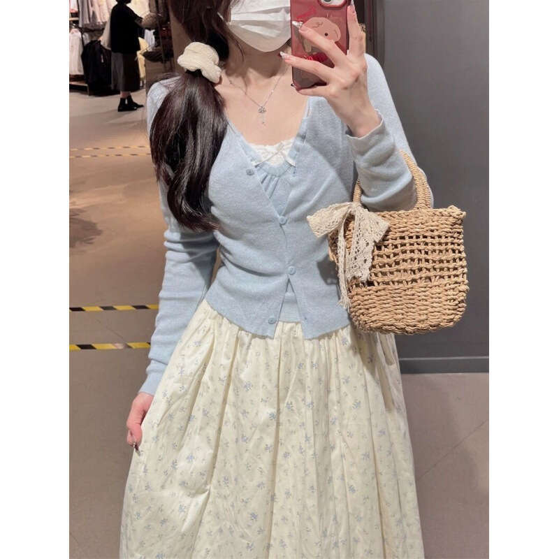 New Korean Forest Style Small Fresh Floral For Summer 2025, Versatile Fashionable, Short And High Waisted A-Line Skirt
