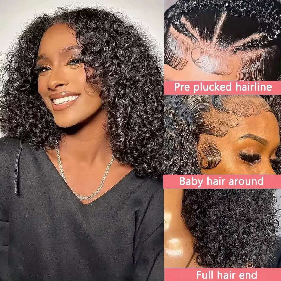 Density HD X Jerry Curly Bob X Closure Loose Deep Wave Lace Front Wig Remy Human Hair Tote Bag Tote Bag