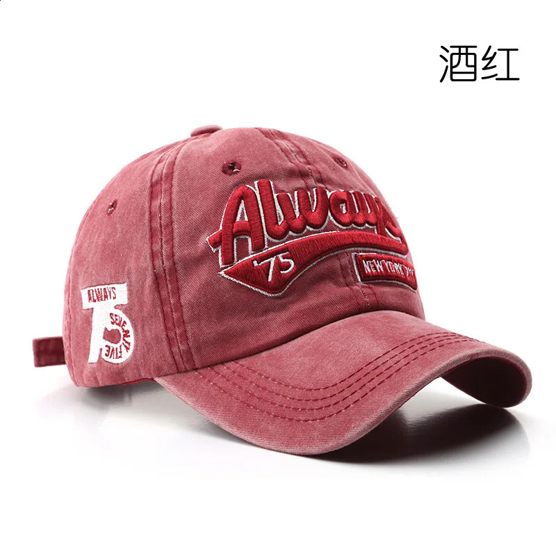 Embroidered Baseball Cap For Women Men Spring Summer Solid Sunhat Retro Washable Sport Caps Hip Hop Fishing Hat 250321