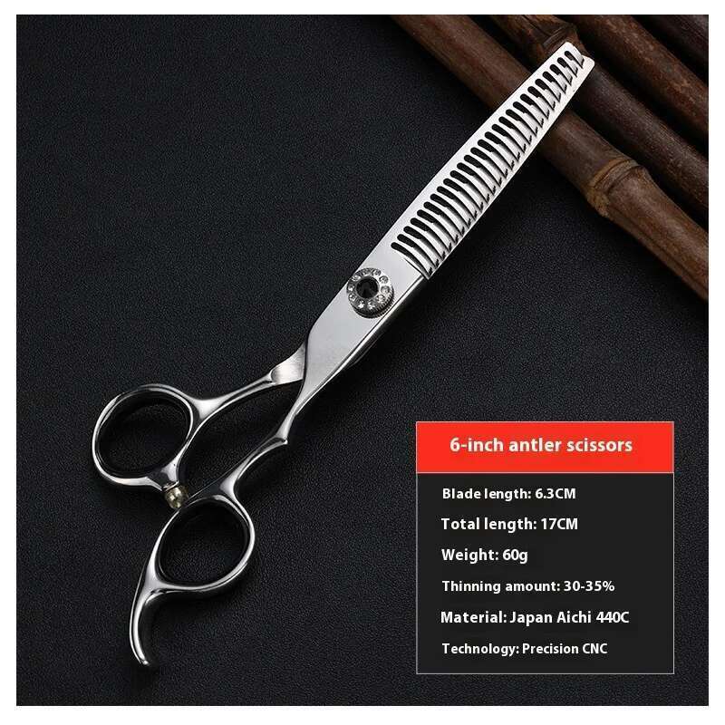 6.0-Inch Japan440C Salon Hair Stylist Professional Hairdressing Straight Snips Thinning hair Scissors