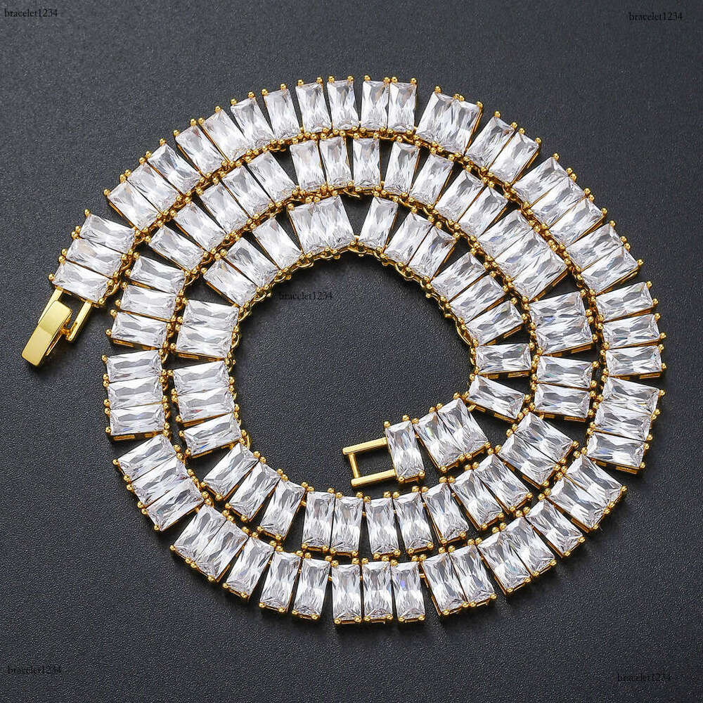 Designer Luxury Necklace 10mm square rock candy Ice out VVS Moissanite Men Women's Hip Hop tennis chain Free delivery