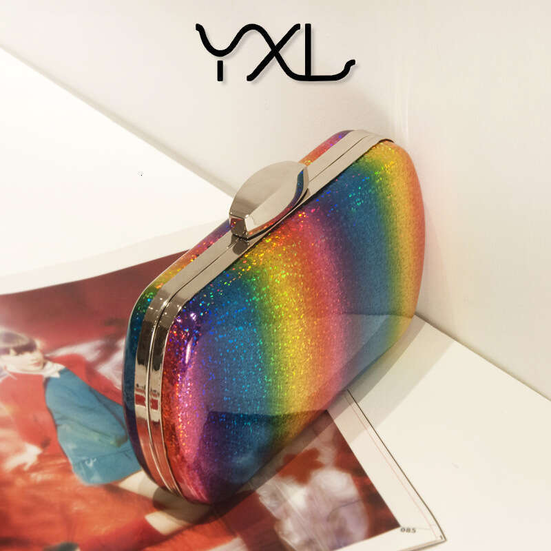 Dinner Bag Summer Versatile Rainbow Dinner Laser PU Handheld Gradient Women S Bag KQ