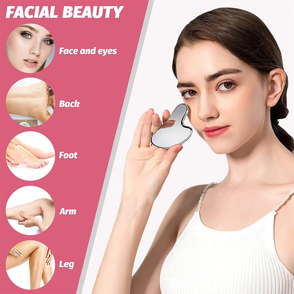 Gua Sha Facial Massage Stainless Steel Gua Sha Massage Tool Aging Face Cooling Eye SPA Body Massage Tool 250418