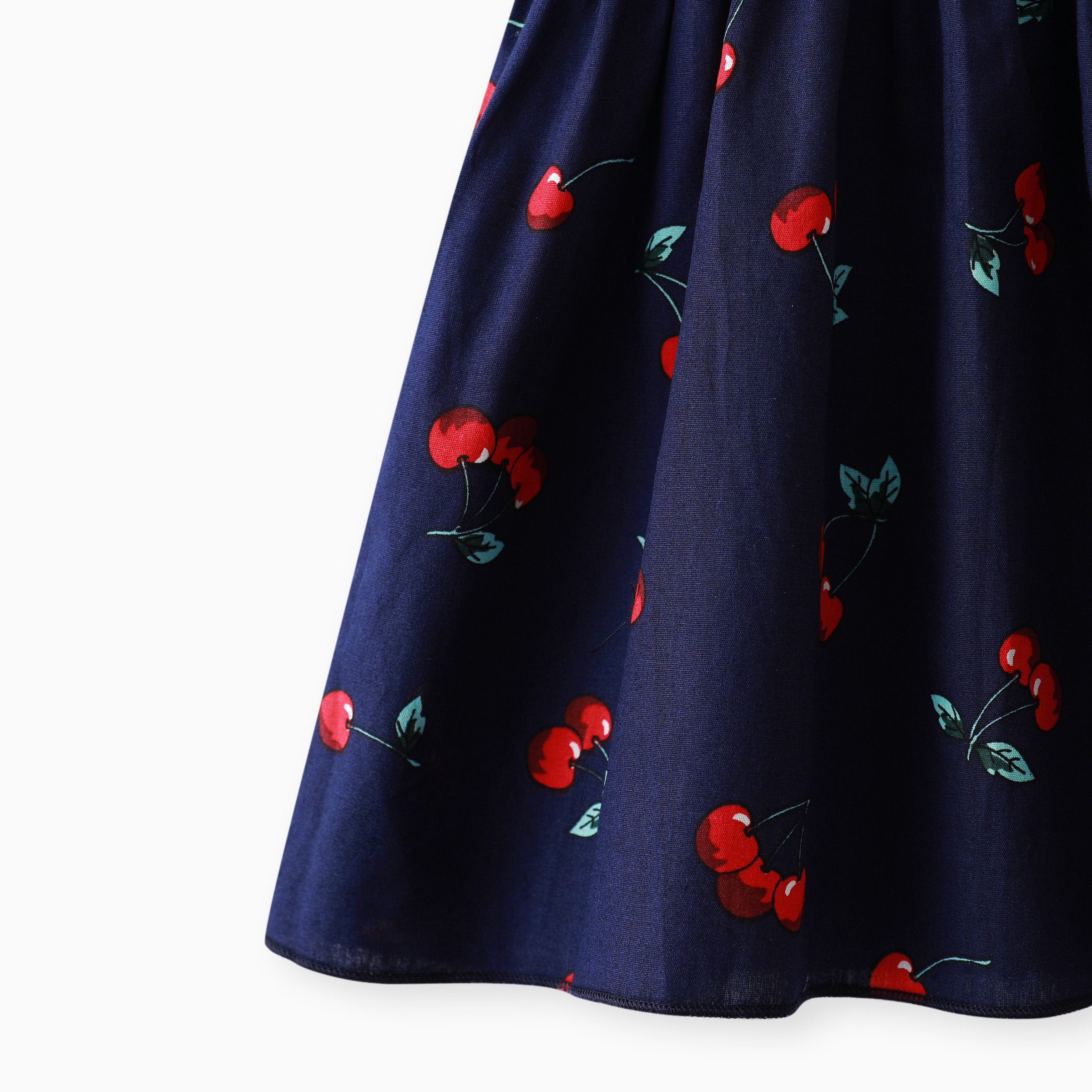 PatPat Baby Girl 100% Cotton Allover Cherry Shirred Strappy Dress