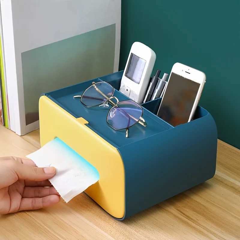 1Pc/Desktop Tissue Box Tissue Holder for Home Use Living Room Coffee Table Creative Multifunctional Storage BoxM251124
