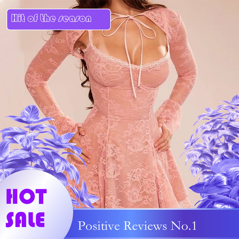 Dongdumaoyi Townlike Lace Waist Wrap A Line Dress Women Mini Autumn Winter Backless Nightclub Sexy Party Dresses With Cardigan