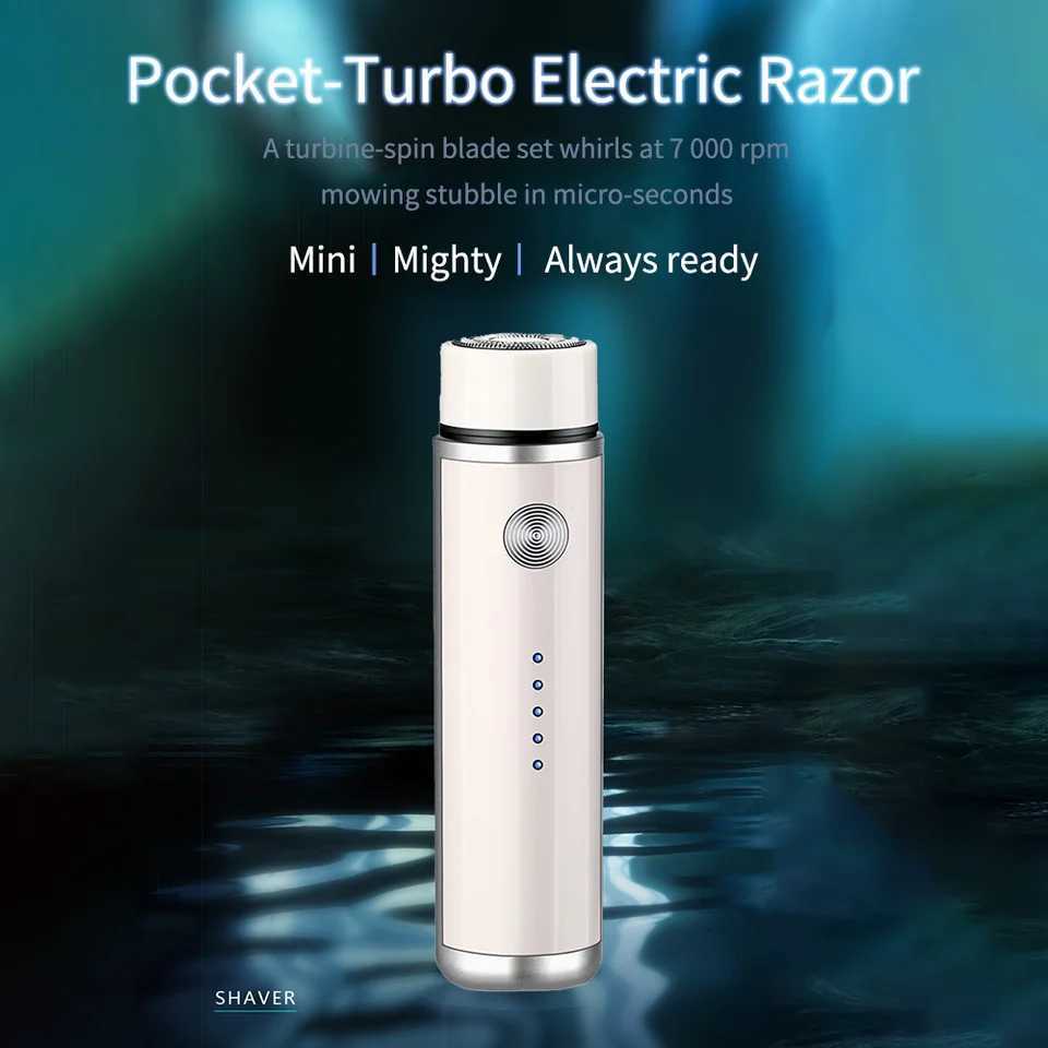 Mens Mini Electric Travel Shaver Type-C Charging Face Beard Trimmer with Battery Display Rechargeable Shaver Car Home Razor L251124