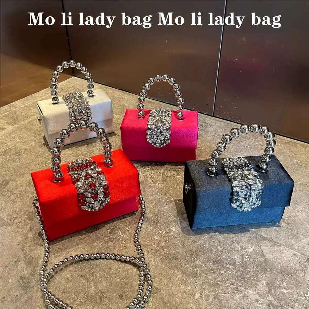 Designer Bag 2025 Designer Bag 2025 Women Satin Handbag Square Crystal Shiny Rhinestones Dia Evening Wedding Party Clutch Purse Crossbody Bag Luxury B