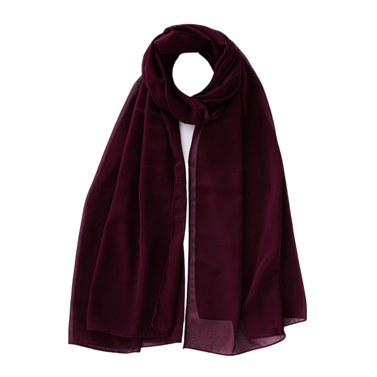 K499 Solid color pearl chiffon bubble scarf gauze long scarf solid color Malaysian ladies headscarf ethnic headscarf scarf
