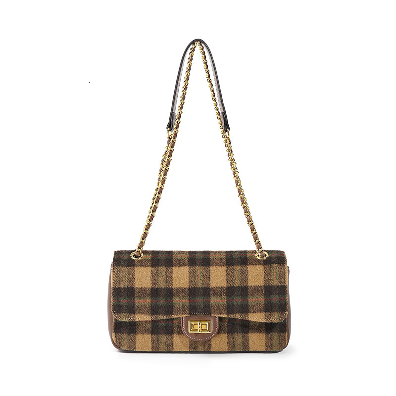 MASA Autumn And Winter New Fashion Niche Design Sense Armpit Woolen Shoulder Chain High End Crossbody Small Square Bag Tote Bag