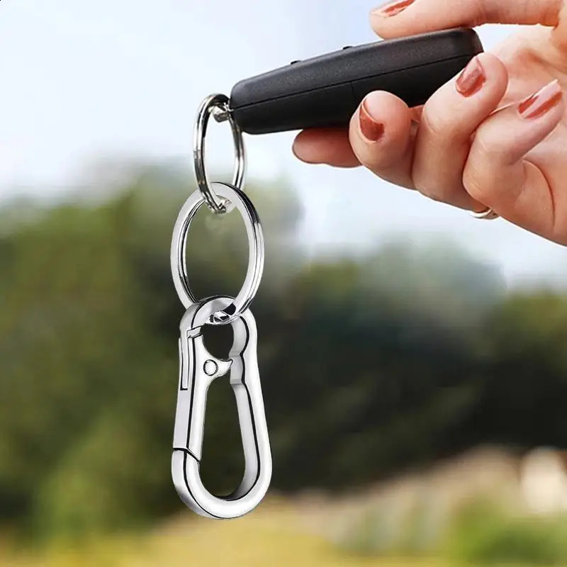 Classic Mens Stainless Steel Gourd Keychain Belt Clip Anti Loss Buckle Fashion Car Decoration Gift 250418 250418