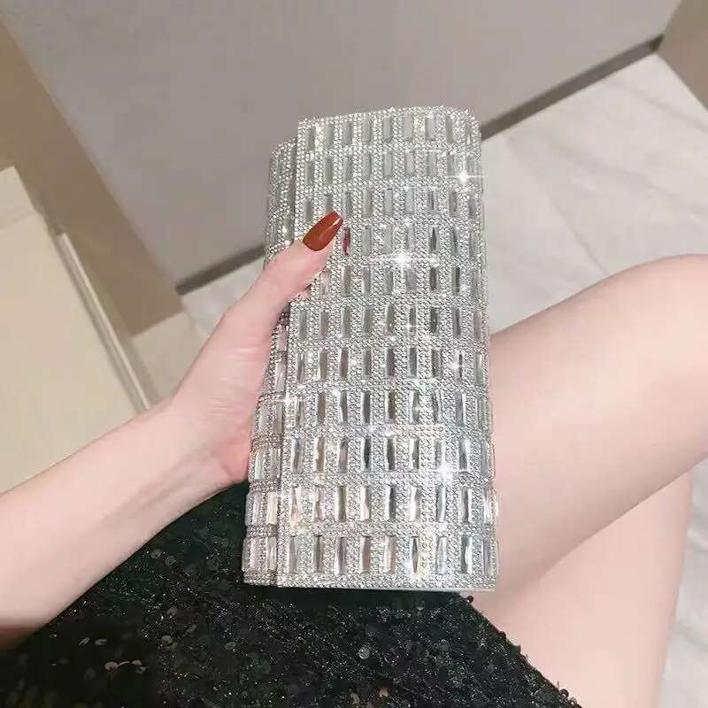 Designer Bag 2025 Designer Bag 2025 Glitter Shiny Dia Clutch Purse Wedding Party Handbag Fashion Square Evening Women Shoulder Crossbody Bag Luxury Ba