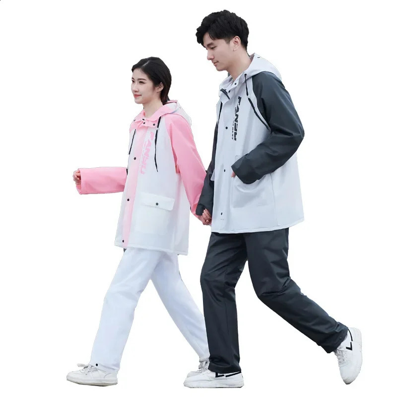 2025 Fashion Raincoat Rain Pants Set Split Men and Women Hiking Takeaway Rider Rainproof Motorcycle Raincoat 250421
