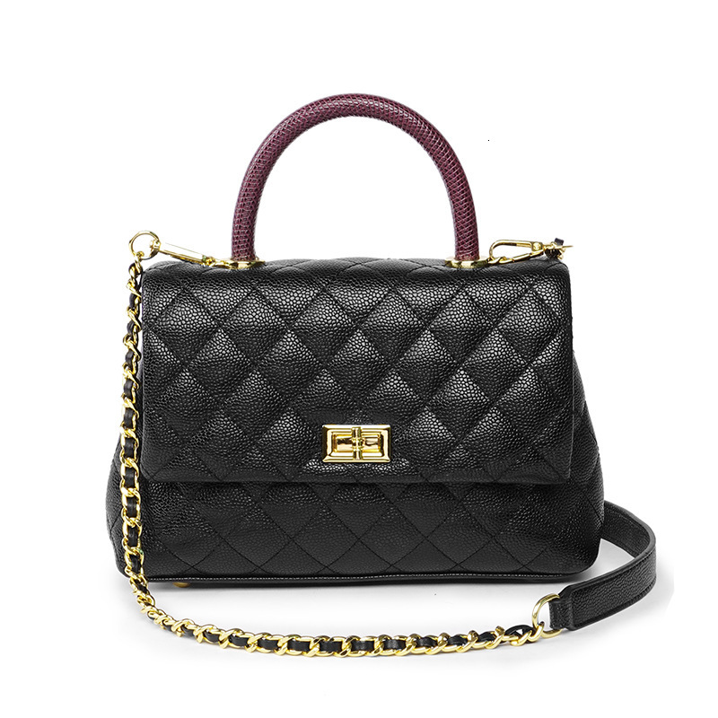 Xiaoxiangfeng Diamond Grid Caviar Handbag With High End Feel Light Luxury Bag Chain Women S Commuting Versatile Single Shoulder Crossbody Bag Tote Bag