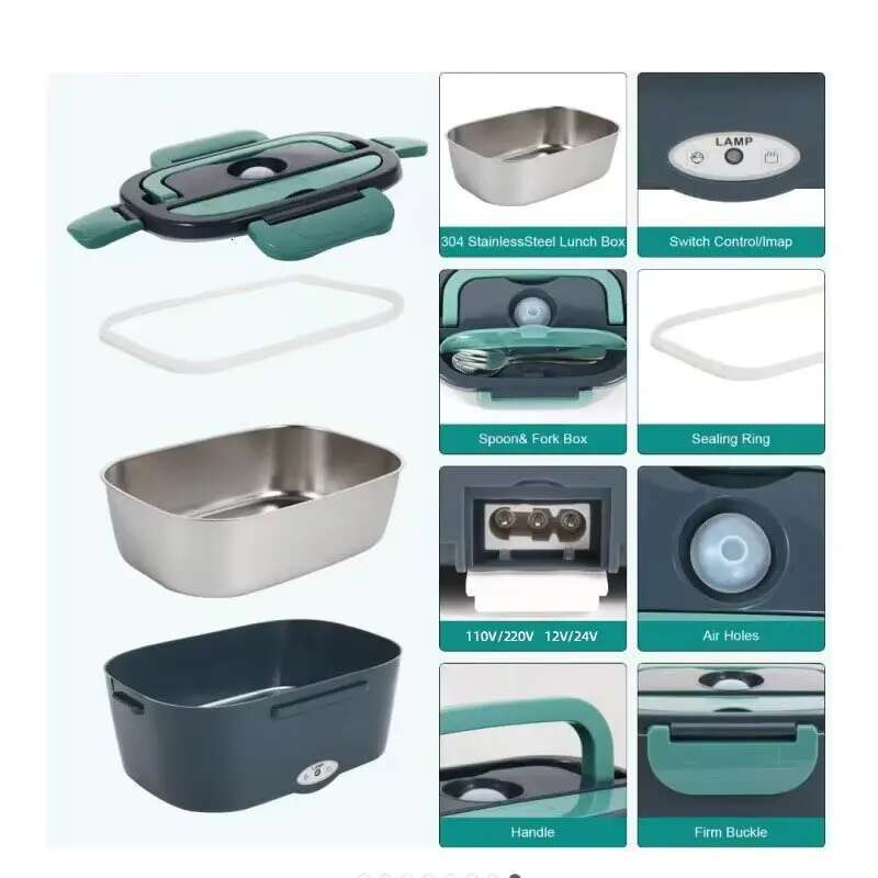Electric Lunch Box Heater Portable Food Warmer Lunchbox For Car Home Leak Proof 2 Compartments 110V 220V Pot