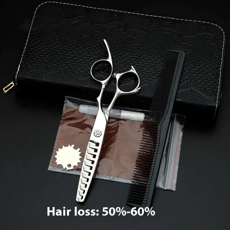 6.0Inch VG-10Steel Salon Hair Stylist Professional Fishbone Thinning Thin Hairdressing Scissors