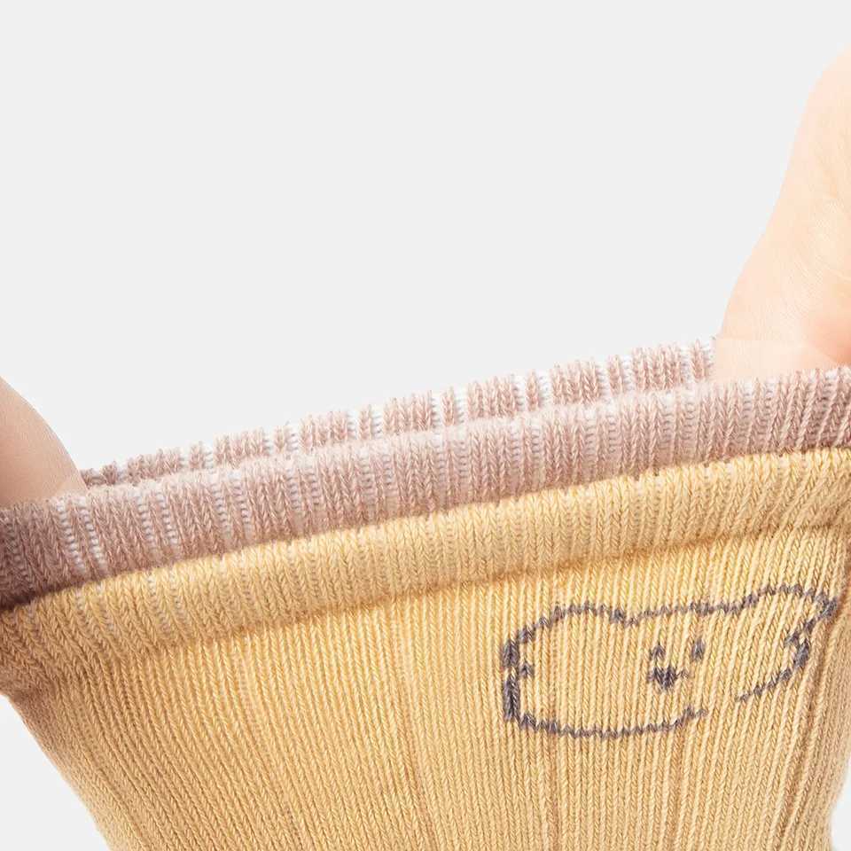 5 Pairs of Baby Floor Socks with Cartoon Animal Bear Pattern Adhesive Baby Walking Shoes with Soft Soles Indoor NonSlipS ocksf orB oysa ndG irlsJ G251