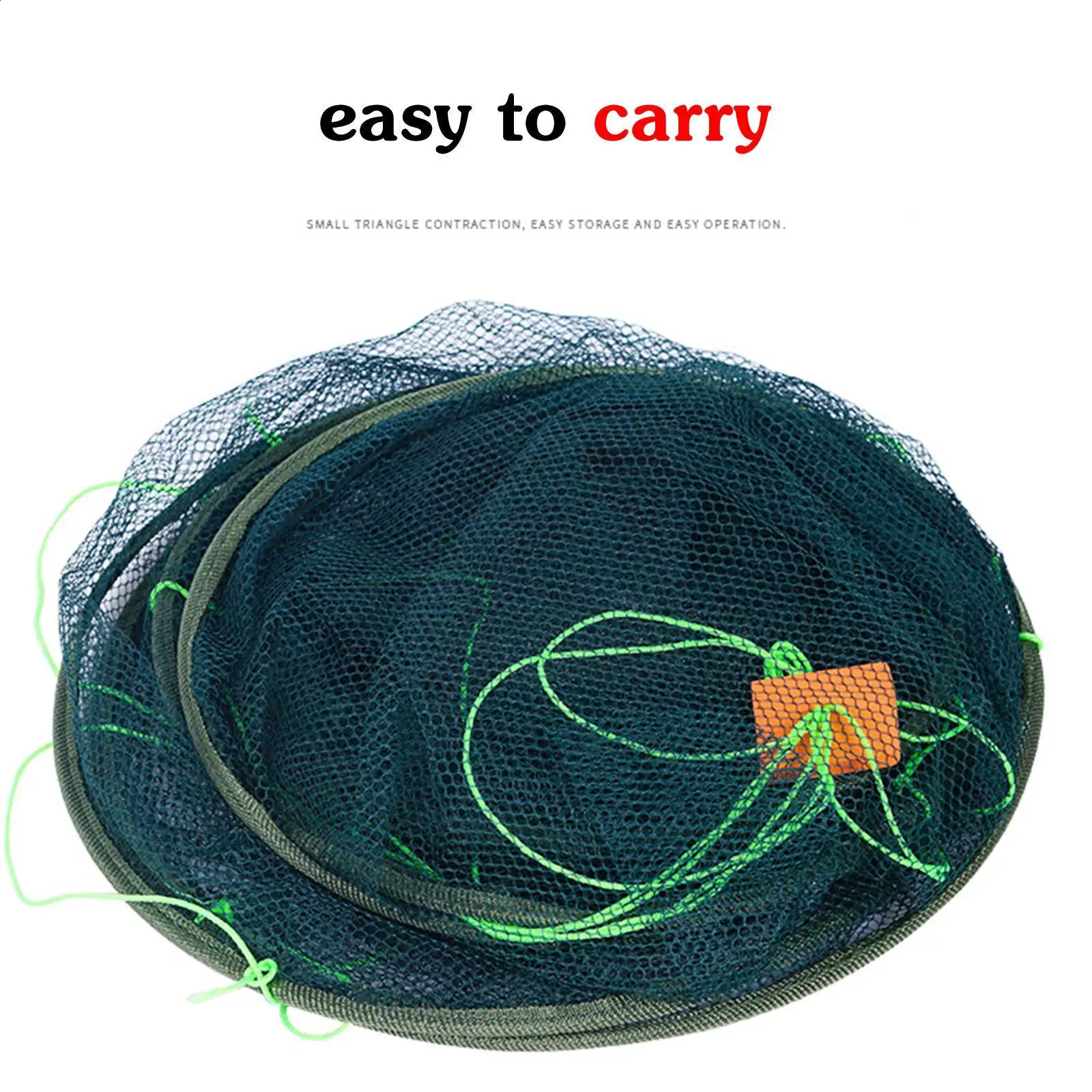 Foldable drop fishing net crayfish catcher fish tank fishing rod trap cage shrimp bait crab L7F4 250420