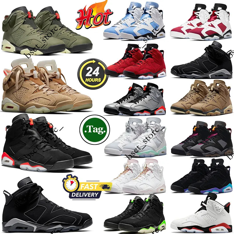 6 6s designer basketball shoes men Olive British Khaki JORDANlY Infrared Bin26 Aqua Doernbecher White Fire Red mens trainers outdoor sneakers