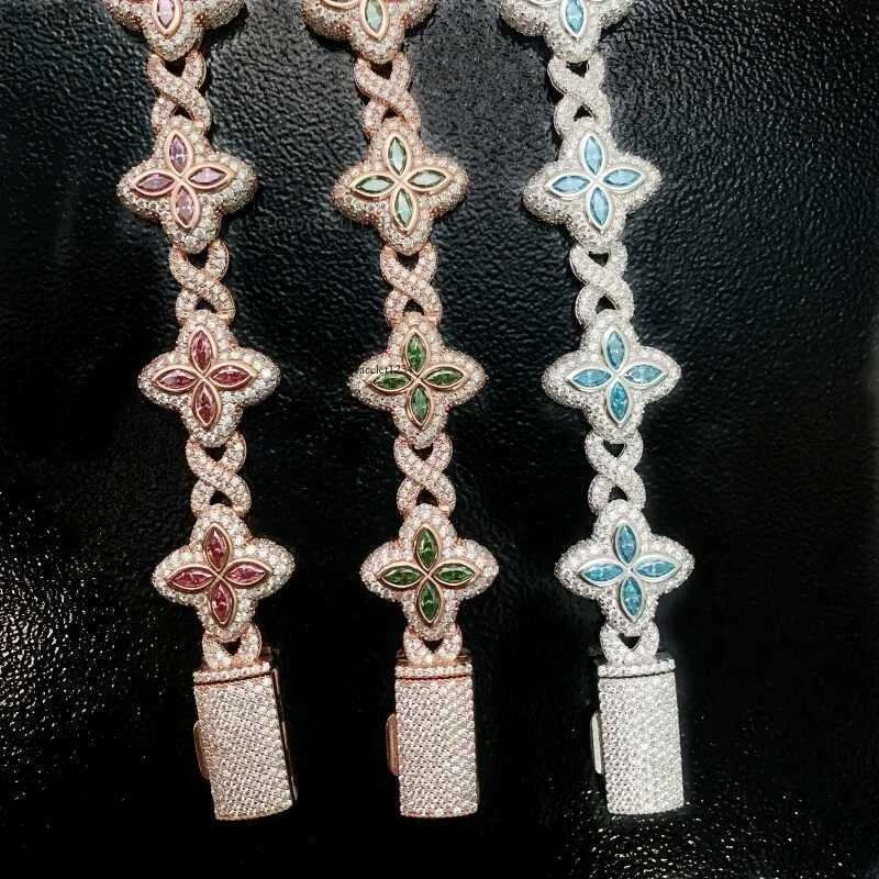 Best Selg Hip Hop Rapper Clover Bracelets Sterg Sier VVS Moissanite Infinity Cuban k Bracelet Fine Jewelry