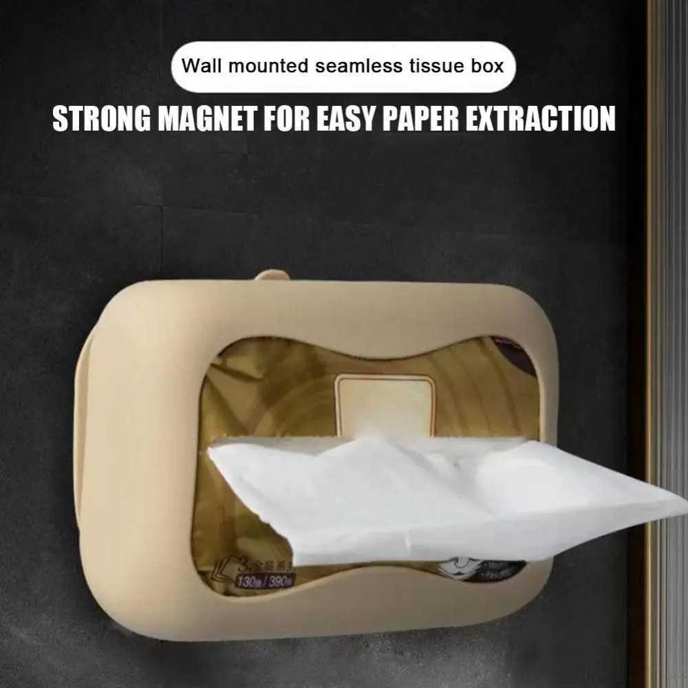 New Silicone Suction Cup Tissue Box Large Capacity Desktop Tissue Drawer Anti-Wear Super Soft Durable Car Tissue BoxM251124