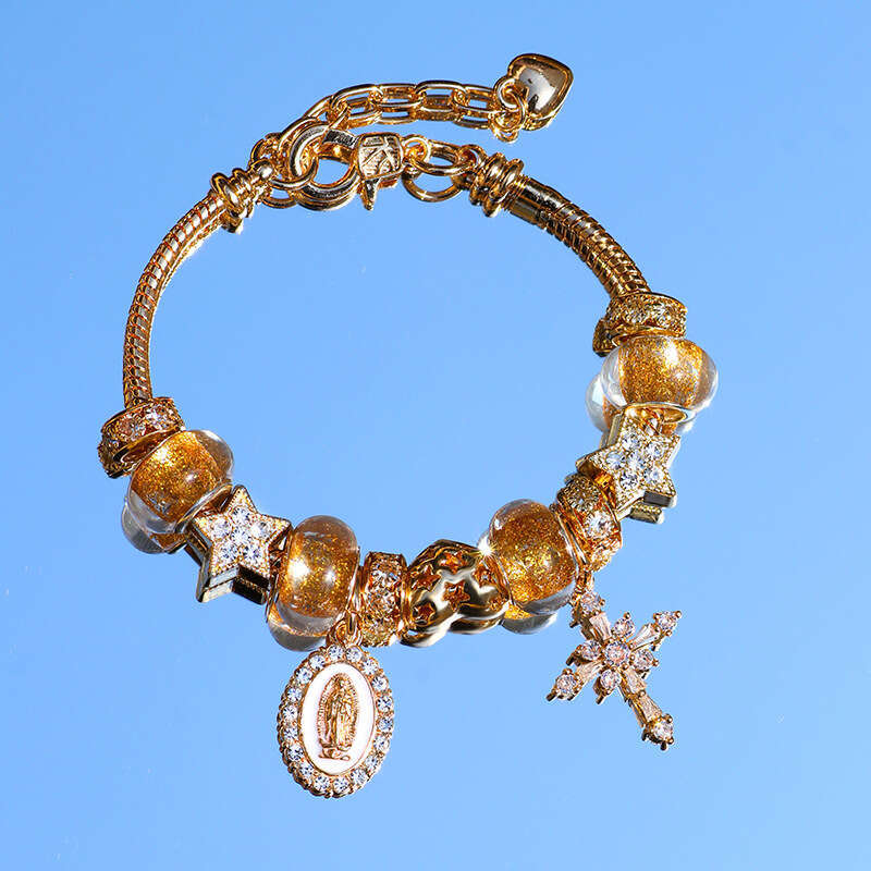 Hot selling cartoon gold Potter pendant bracelet, women's Pan style DIY crystal bead bracelet