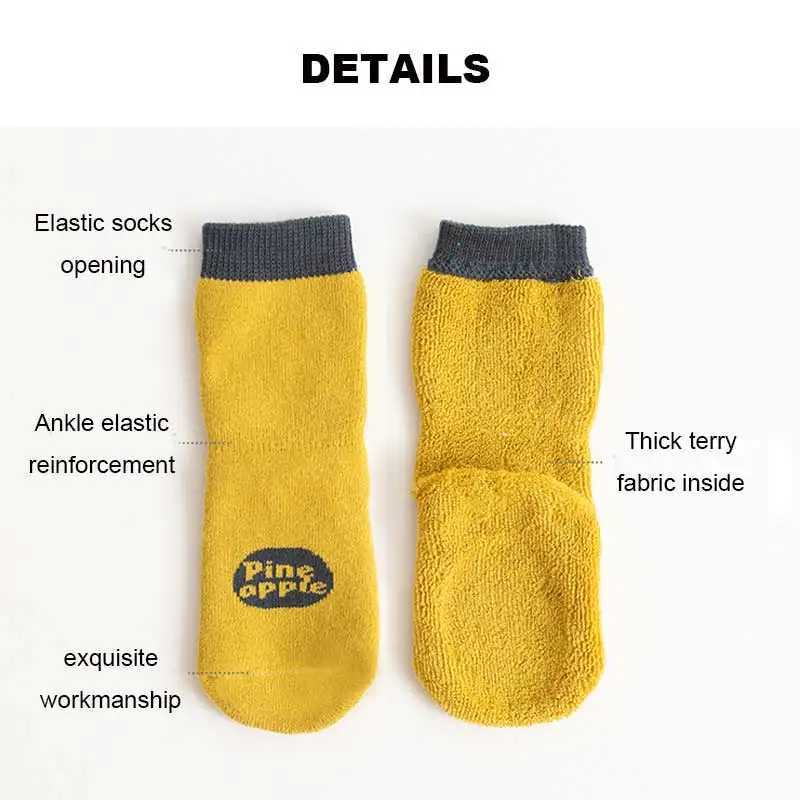 Winter Baby Thermal Non Slip Socks For Girl Boy Children Cotton Sock Newborn Toddler Home Thick Sock Infant Anti-slip Sleep Sock G251124
