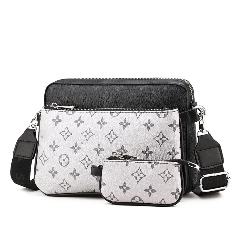 10A bag man 3pcs TRIO Corssbody Men Leather Messenger Luxury Shoulder Make up Bags Designer Handbag Luxurys Mens Clutch Backpack A1688789