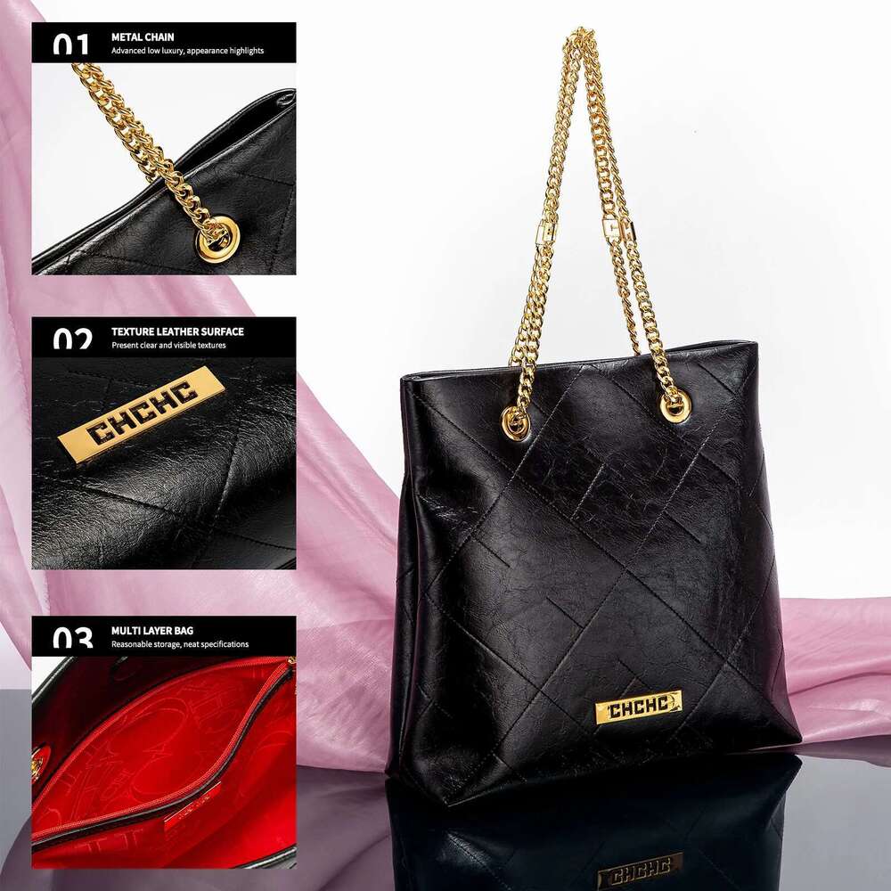 CHCH Tote 2025 New High Quality Chain Women's Shoulder Bag Business Commuter