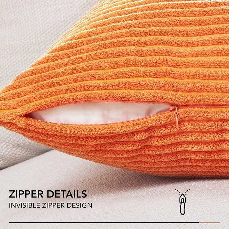 Burnt Orange Pillow Covers Striped Corduroy Throw Pillow Cover Decorative Couch Fall Rust Pillowcase 30x50cm 45x45cm 50x50cm G251124