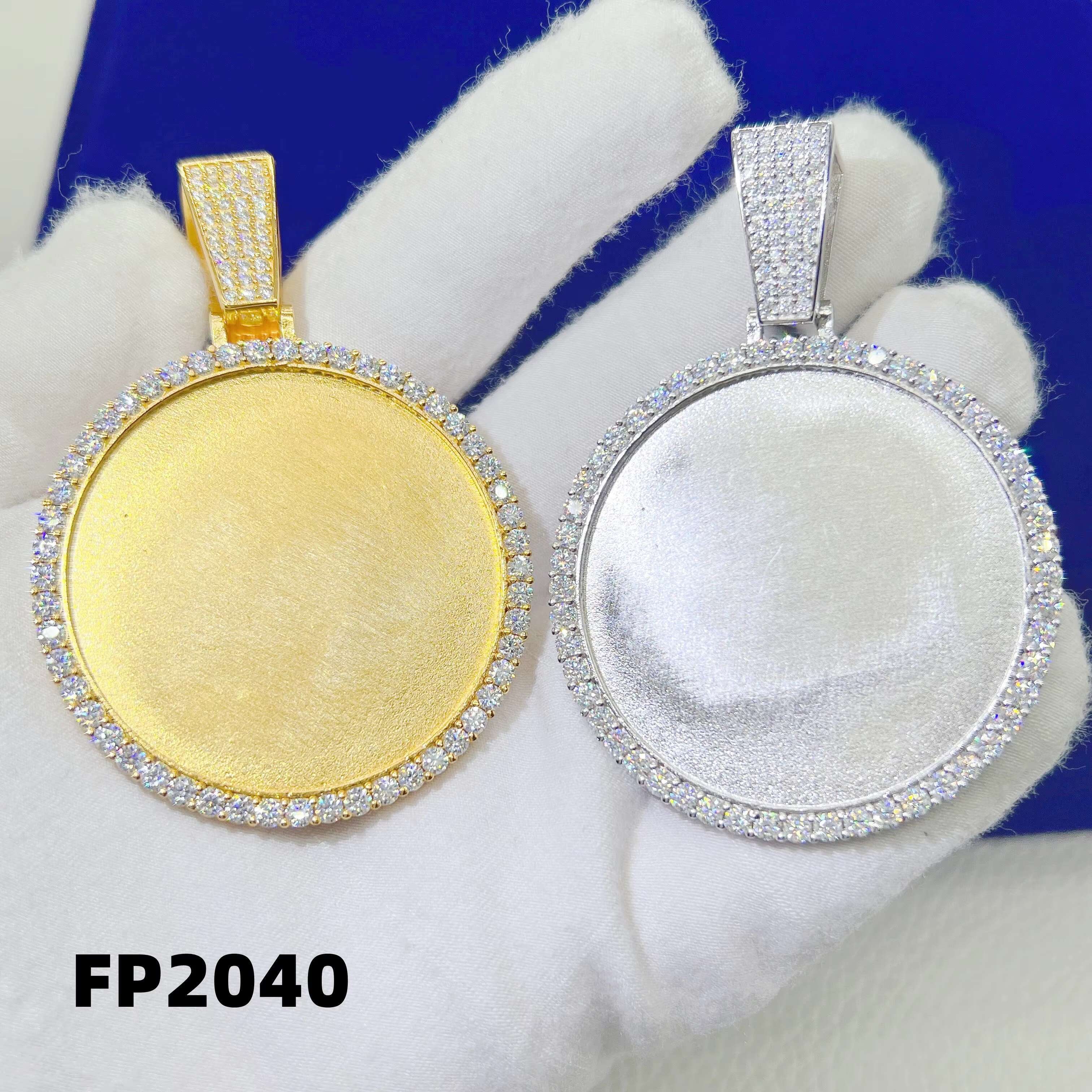 Custom Hip Hop Moissanite Jewelry 925 Sterling Silver Frame Pendant Photo Pendant Necklace
