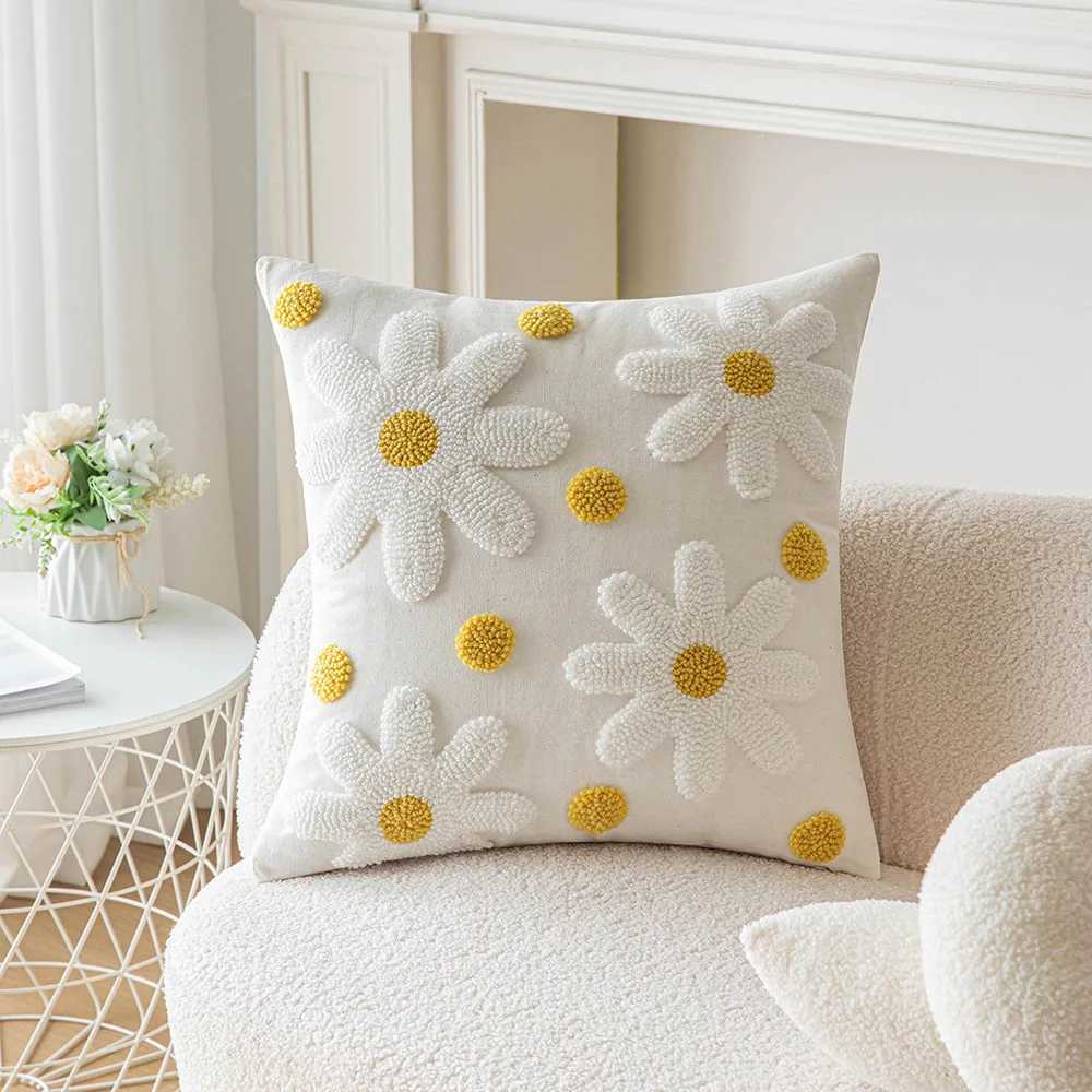 1PCS fashionable jacquard embroidered flower-patterned soft throw pillow cover G251124
