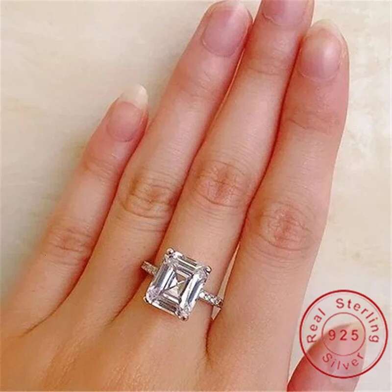 High Quality Original 925 Sterling Silver Diamond Wedding Engagement Cocktail Women Created Moissanite Rings Fine Jewelry gift