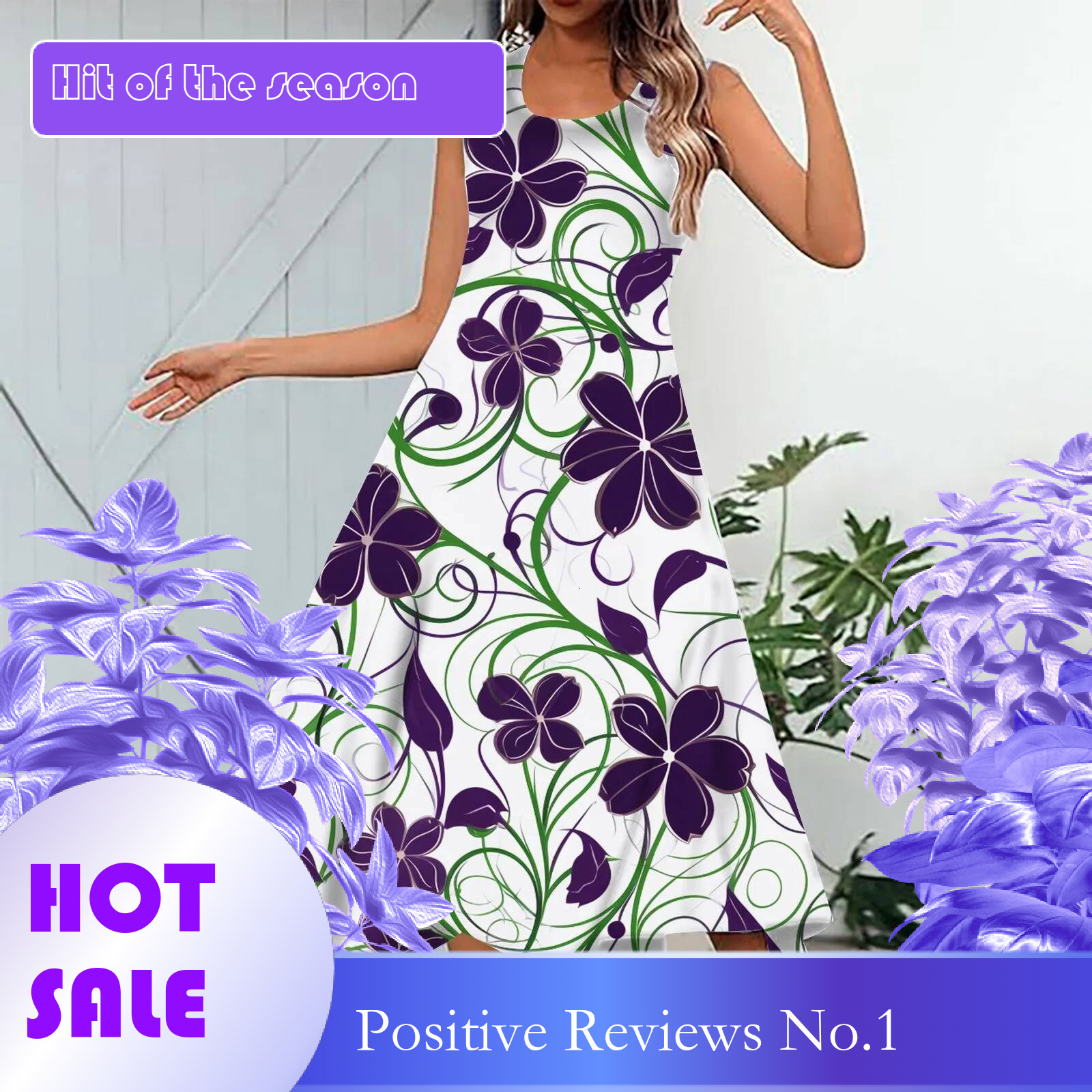 Dongdumaoyi Ladies Summer Long Dress Floral Sleeveless D Print Elegant Party Dresses For Women Casual Beach Spring Clothes