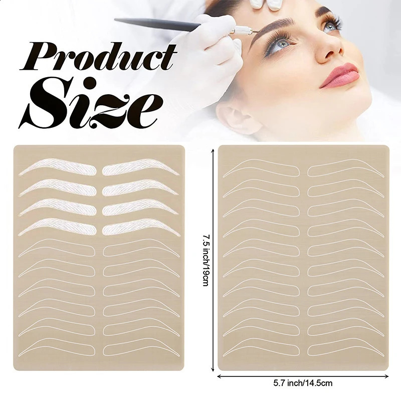 10pcs Microblading Eyebrow Practice Skin Silicone Tattoo Accessories Rubber Novice Make Up Trainning Fake Skin Beginner 250422
