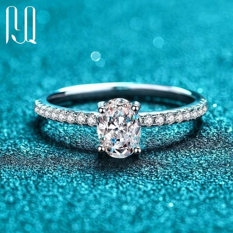 PYQ 1ct Lab Grown Diamond Wedding Band Engagement Ring Solitaire Half Eternity Moissanite Certificate Included