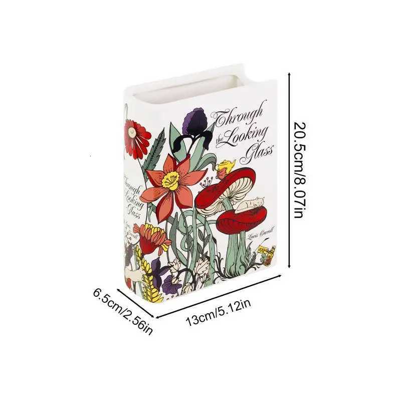 Artificial Living Room Book Vase for Dried Flowers Garden Decor Modern Wedding Decoration Luxury Cachepot Ceramic Crafts Gifts C251124