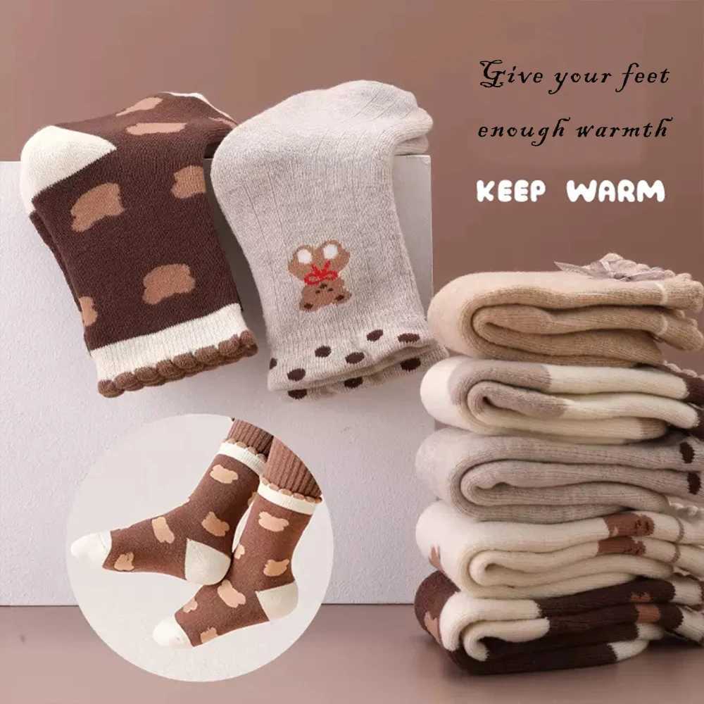 5Pairs Terry Socks For Children to Resell Socks Childrens Fashion High Elasticity Thickening Socks New 1-14Years G251124
