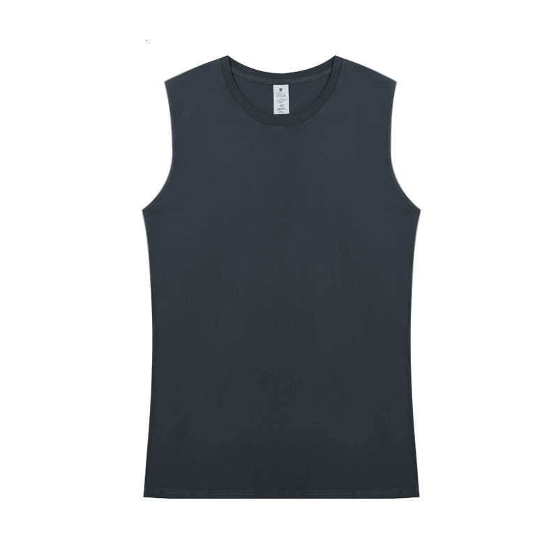 American Casual Camisole Tank Pure Cotton White Sleeveless T-Shirt, Sports And Fitness Loose Top, Men's Summer luanyun