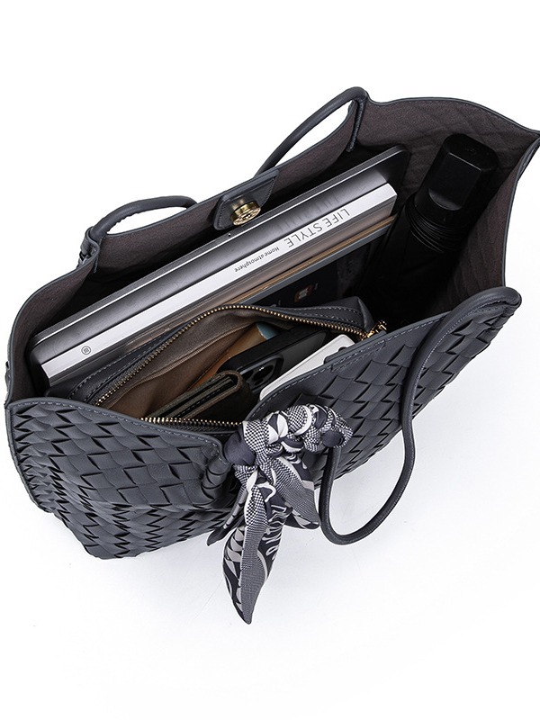 2025 hot selling new woven bag handmade women's handbag large capacity tote bag imitation leather shoulder crossbody bag free shipping designer